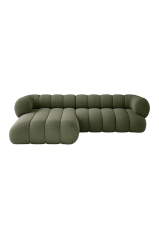 Canapé d’angle gauche Koge - Vert - 5 places - En tissu chenille