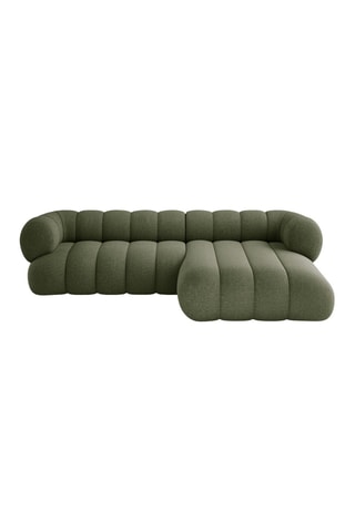Canapé d’angle droit Koge - Vert - 5 places - En tissu chenille