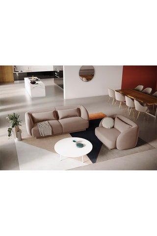 Fauteuil Tulum - Beige - Tissu velours