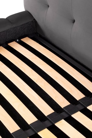 Lit-coffre Bali - Gris - Toucher velours 140 x 200 cm