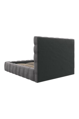 Lit-coffre Bali - Gris - Toucher velours 200 x 200 cm