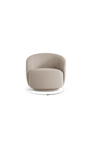 Fauteuil pivotant Savona - Beige - En tissu structuré