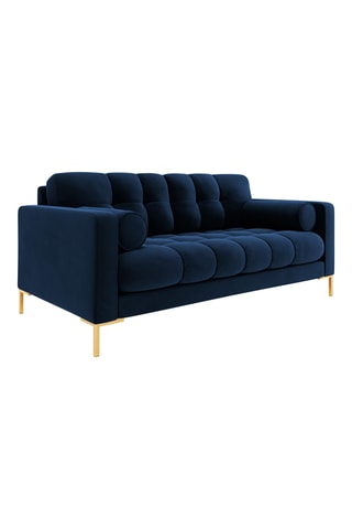 Canapé droit Bali - Bleu marine - 2 places - En tissu toucher velours