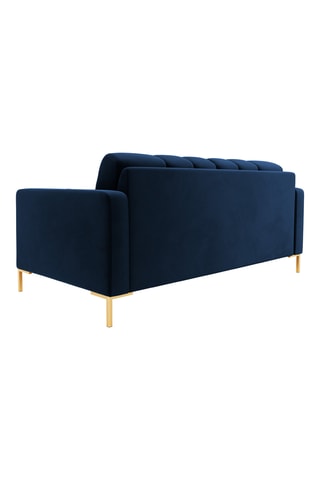 Canapé droit Bali - Bleu marine - 2 places - En tissu toucher velours