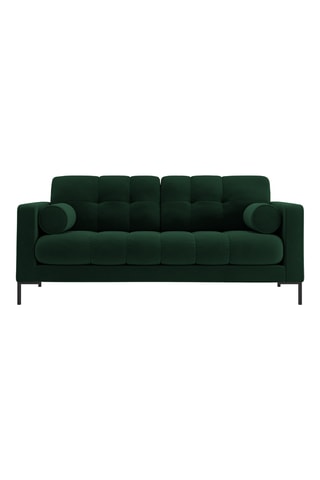 Canapé droit Bali - Vert foncé - 2 places - En tissu toucher velours