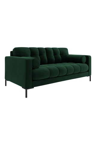 Canapé droit Bali - Vert foncé - 2 places - En tissu toucher velours
