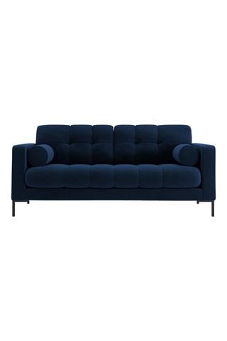 Canapé droit Bali - Bleu marine - 2 places - En tissu toucher velours