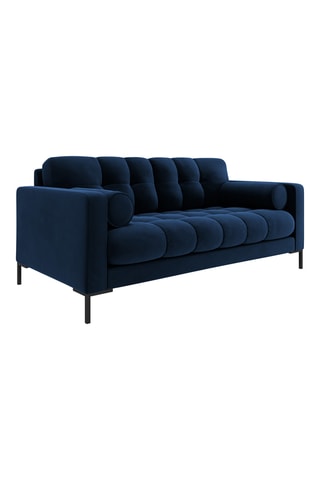 Canapé droit Bali - Bleu marine - 2 places - En tissu toucher velours