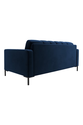 Canapé droit Bali - Bleu marine - 2 places - En tissu toucher velours