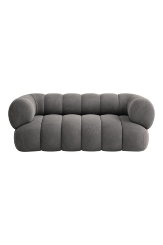 Canapé droit Koge - Gris foncé - 2 places - En tissu toucher velours