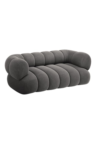 Canapé droit Koge - Gris foncé - 2 places - En tissu toucher velours