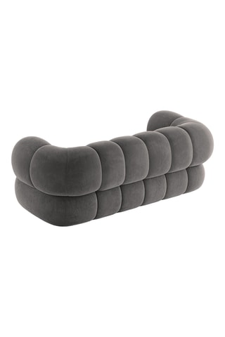 Canapé droit Koge - Gris foncé - 2 places - En tissu toucher velours