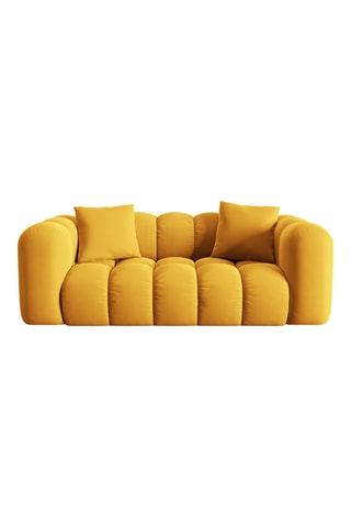 Canapé droit Halley - Moutarde - 2 places - En tissu toucher velours