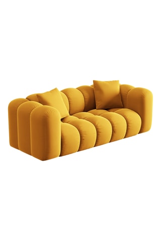 Canapé droit Halley - Moutarde - 2 places - En tissu toucher velours