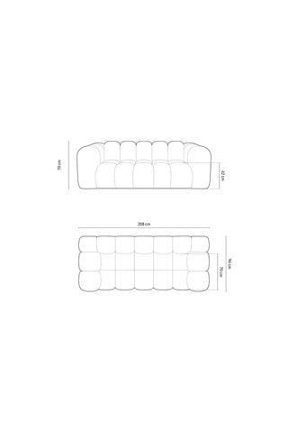 Canapé droit Halley - Moutarde - 2 places - En tissu toucher velours
