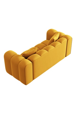 Canapé droit Halley - Moutarde - 2 places - En tissu toucher velours