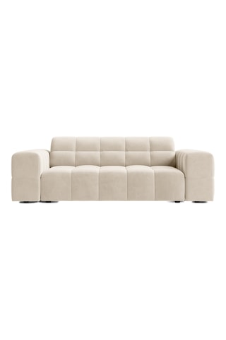Canapé droit Chicago - Beige - 2 places - En tissu toucher velours