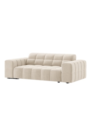 Canapé droit Chicago - Beige - 2 places - En tissu toucher velours