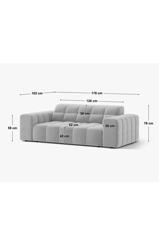 Canapé droit Chicago - Beige - 2 places - En tissu toucher velours