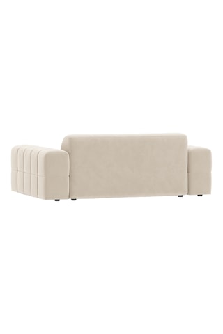 Canapé droit Chicago - Beige - 2 places - En tissu toucher velours