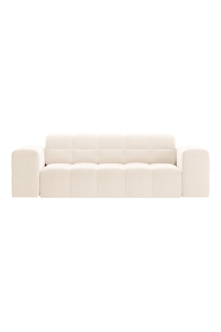 Canapé droit Chicago - Beige - 2 places - En tissu chenille