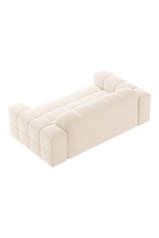 Canapé droit Chicago - Beige - 2 places - En tissu chenille