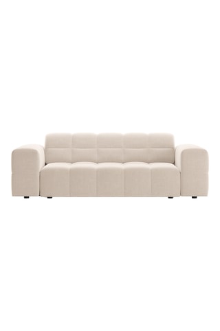 Canapé droit Chicago - Beige - 2 places - En tissu chenille