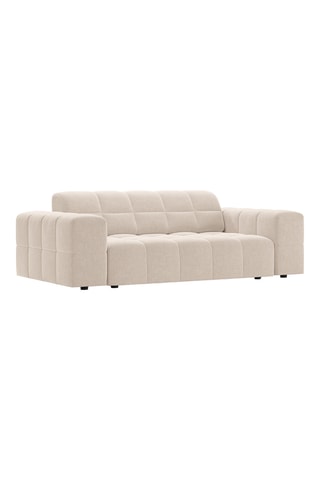 Canapé droit Chicago - Beige - 2 places - En tissu chenille