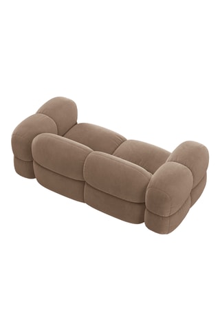 Canapé droit Loretto - Marron - 3 places - En tissu toucher velours