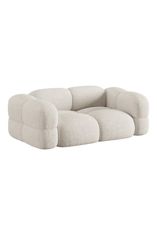 Canapé droit Loretto - Beige - 3 places - En tissu structuré