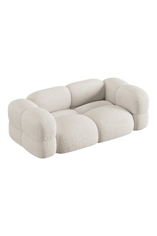 Canapé droit Loretto - Beige - 3 places - En tissu structuré