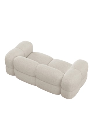 Canapé droit Loretto - Beige - 3 places - En tissu structuré