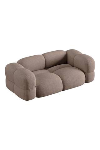 Canapé droit Loretto - Marron - 3 places - En tissu structuré