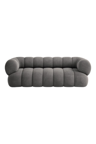 Canapé droit Koge - Gris foncé - 3 places - En tissu toucher velours