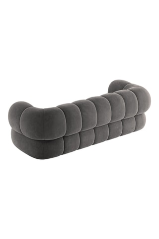 Canapé droit Koge - Gris foncé - 3 places - En tissu toucher velours