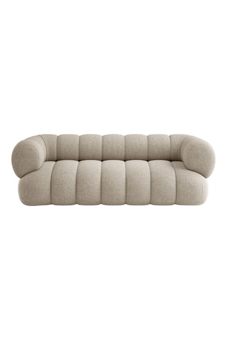 Canapé droit Koge - Beige - 3 places - En tissu chenille