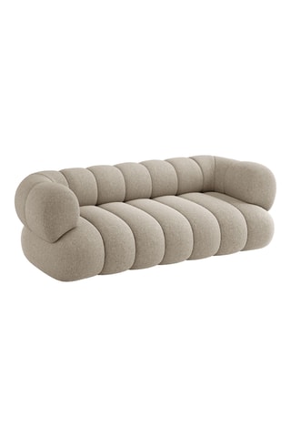 Canapé droit Koge - Beige - 3 places - En tissu chenille