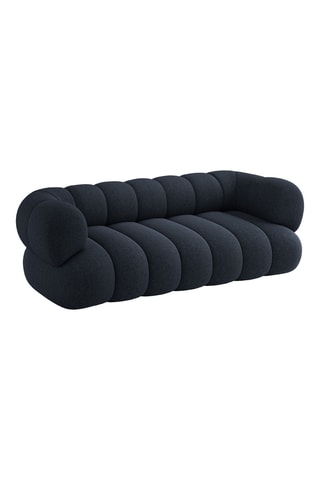 Canapé droit Koge - Bleu marine - 3 places - En tissu chenille