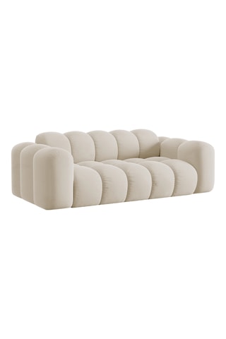 Canapé droit Treno - Beige - 3 places - En tissu toucher velours