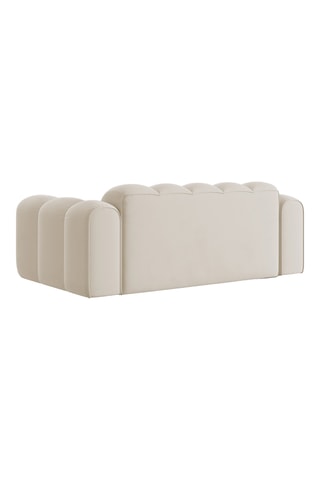 Canapé droit Treno - Beige - 3 places - En tissu toucher velours