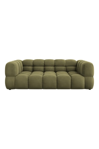 Canapé droit Sky - Vert - 3 places - En tissu toucher velours
