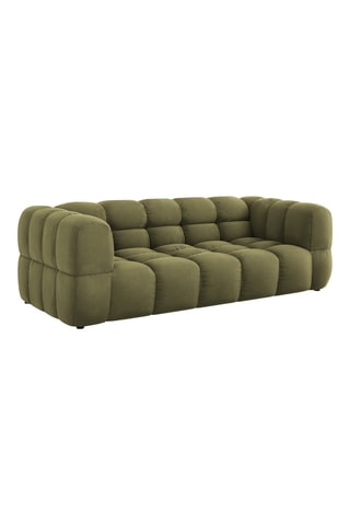 Canapé droit Sky - Vert - 3 places - En tissu toucher velours