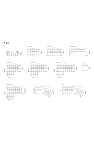 Canapé droit Sky - Vert - 3 places - En tissu toucher velours