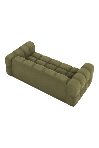 Canapé droit Sky - Vert - 3 places - En tissu toucher velours