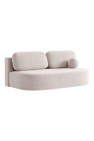 Canapé droit convertible Sophia - Beige - 3 places - En tissu toucher velours