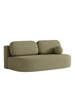 Canapé droit convertible Sophia - Vert - 3 places - En tissu toucher velours
