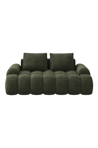 Canapé droit Linz - Vert foncé - 2 places - En tissu toucher velours