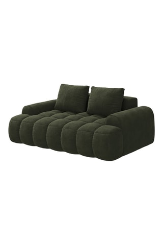 Canapé droit Linz - Vert foncé - 2 places - En tissu toucher velours