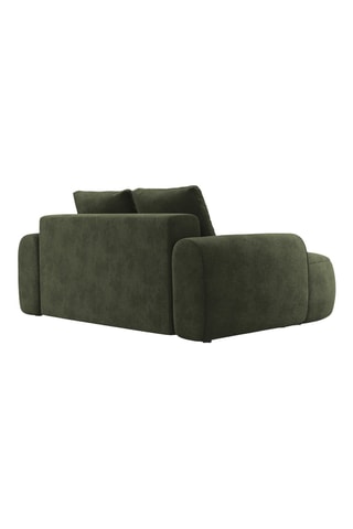 Canapé droit Linz - Vert foncé - 2 places - En tissu toucher velours