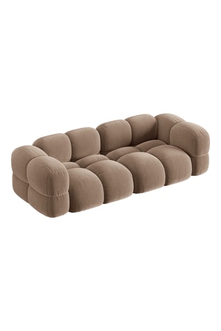 Canapé droit Loretto - Marron - 4 places - En tissu toucher velours